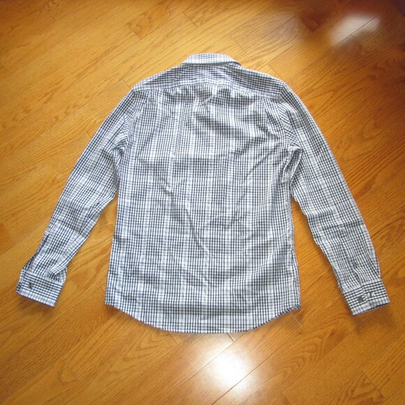 Men's Gap Cotton Blue Checkered Slim Fit Shirt Size XS - Picture 3 of 3